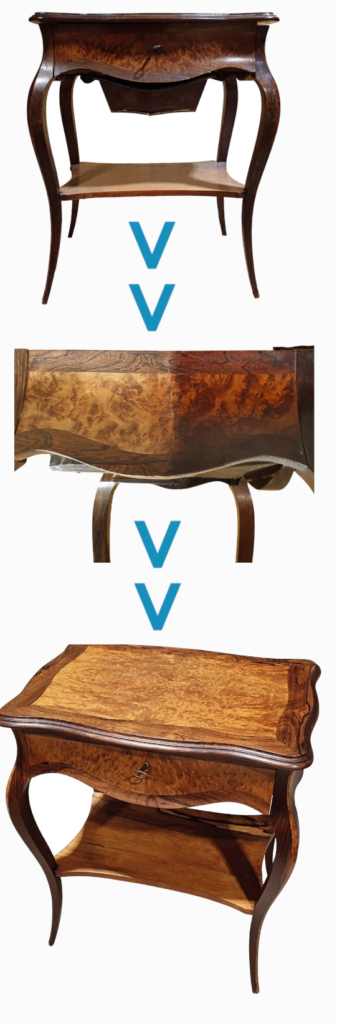 Sans-titre Restauration table travailleuse if et palissandre
